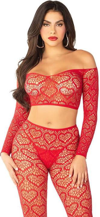 Actual product image Leg Avenue Crop top + stockings red one size fits all (One size)