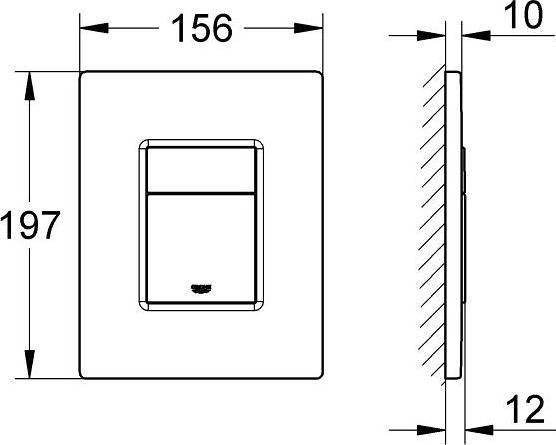 Actual product image Grohe WC actuator SKATE C, 156x197mm phantom black