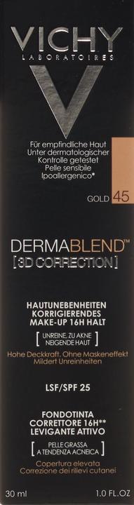 Produktbild Vichy Dermablend (3D Correction) Hautunebenheiten optisch korrigierendes Make-up (45 Gold)