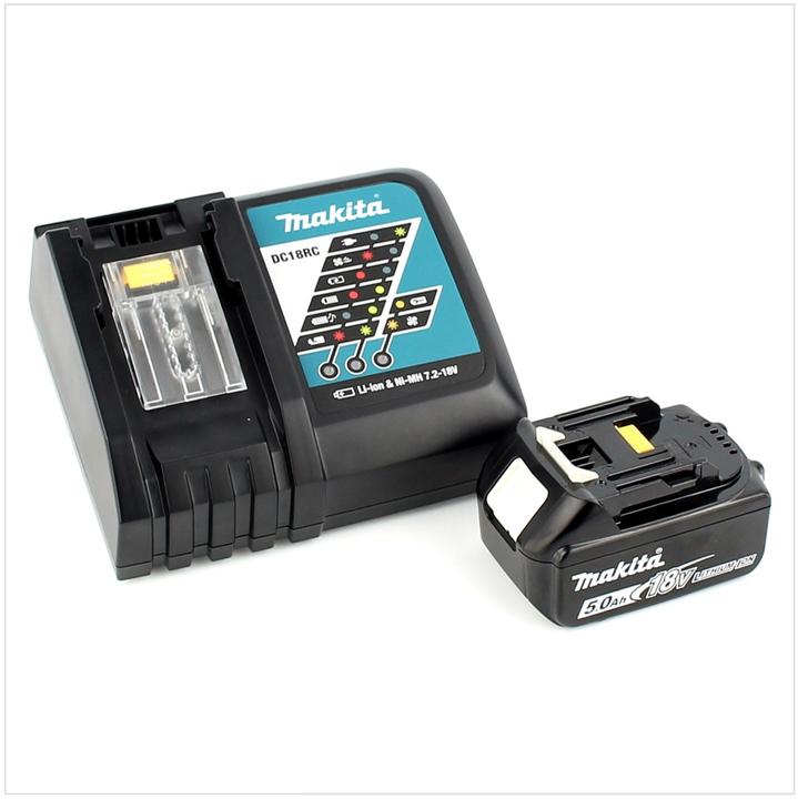 Produktbild Makita DGA 513 RT1J Akku Winkelschleifer 18V 125mm Brushless + 1x Akku 5,0Ah + Ladegerät + Makpac (125 mm)