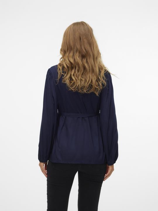 Produktbild Mamalicious Normal geschnitten Mandarin Kragen Ärmelbündchen mit Knopf Ballonärmel Top Bluse (M)