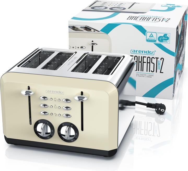 Immagine prodotto Arendo Tostapane in acciaio inox 4 fette, automatico, acciaio inox, involucro termoisolante a doppia