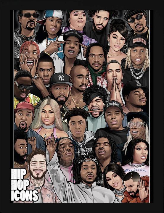 Actual product image Pyramid Hip Hop Icons Framed Poster (40 x 30 cm)