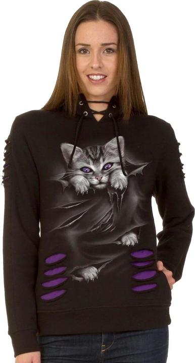 Actual product image Spiral Womens/Ladies Bright Eyes Ripped Hoodie (M)