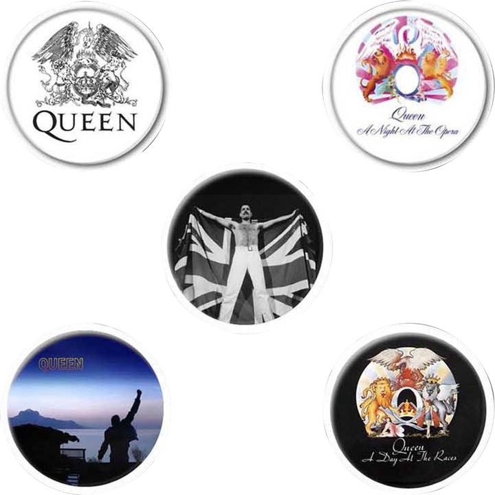 Produktbild Queen AnsteckerSet Freddie Mercury 5erPack Kunststoff Metall