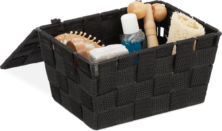 Actual product image Relaxdays Storage Basket, Lidded (1 x, 19.5 x 14.5 x 10.5 cm)