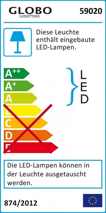 Energie-Label Globo Deckenfluter Leonas (1440 lm)