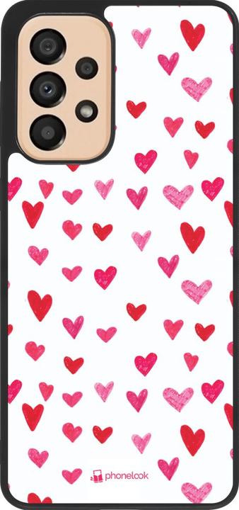 Produktbild PhoneLook Hülle Silikon schwarz Valentine 2022 Many pink hearts (Samsung Galaxy A33 5G)