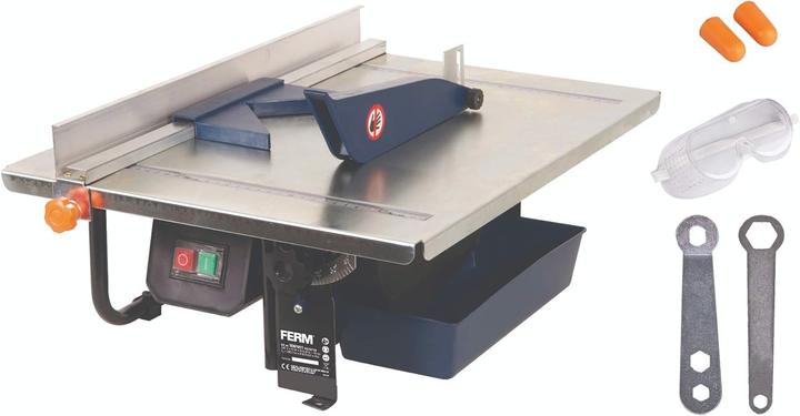 Actual product image Ferm Tile cutter 900W - 2950/min - 200mm diamond disc - Water-cooled saw blade - 0-45 degrees