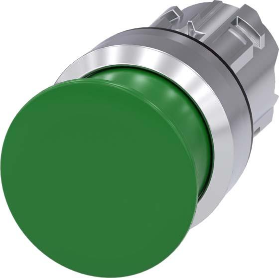 Image du produit Siemens SIRIUS ACT Bouton-poussoir "coup de poing" Élément frontal en métal, brillant, vert