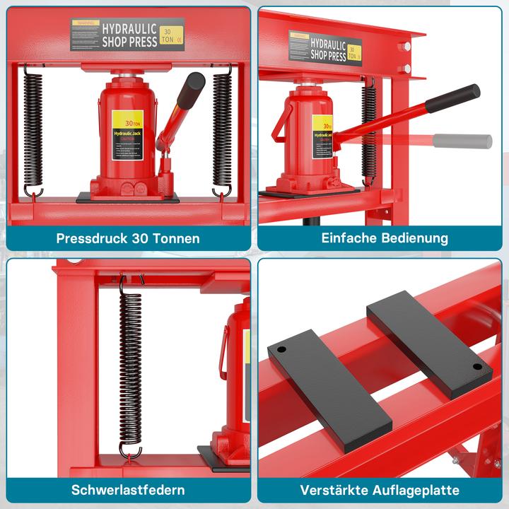 Immagine prodotto Wiltec 30T pressa idraulica da 500 mm per officina pressa a telaio pressa a perno in acciaio