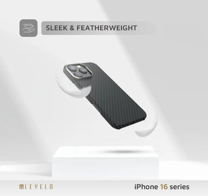 Actual product image Levelo Sergei 1500D Aramid Fibre Case (Apple iPhone 16 Pro Max)