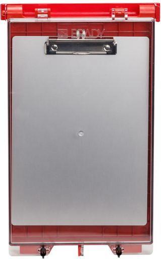 Immagine prodotto Brady Vetrina per documenti di autorizzazione, plastica, rosso, 247,65 x 431,80 x 38,10 mm (LxAxP)