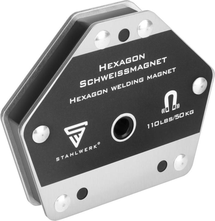 Produktbild Stahlwerk Hexagon Schweissmagnet, Leistungsstarker Magnet 50 kg Haftkraft 2er Set