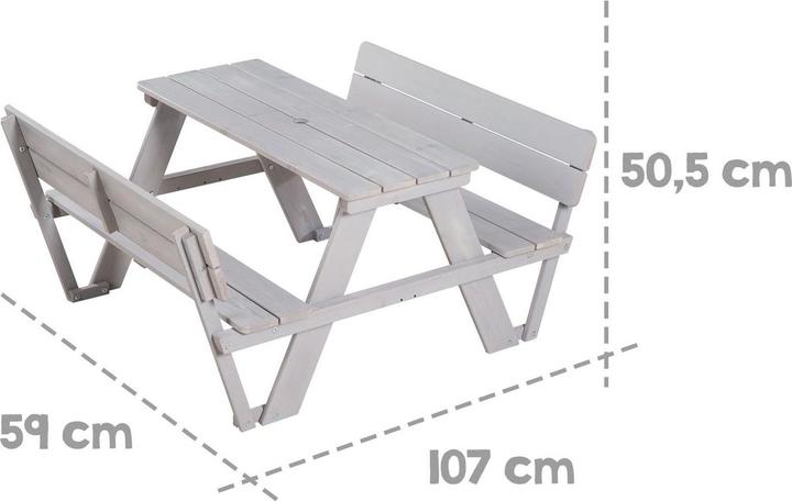 Actual product image Roba Children's seating group 'PICKNICK for 4' Outdoor +, with backrest, with umbrella set (Child seating group)