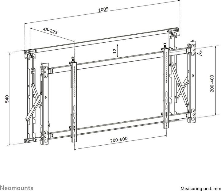 Produktbild Neomounts LED-VW1750BLACK ist eine Videowall-Wandhalterung für Flachbildschirme bis (Wand, 55", 35 kg)