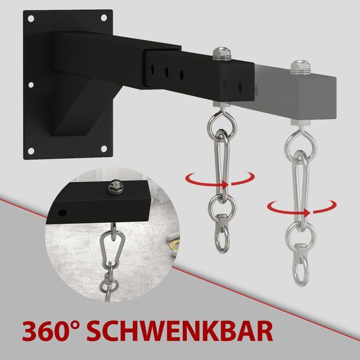 Actual product image Swisshandel24 Boxsack Wandhalterung einstellbar, Stahl, schwarz