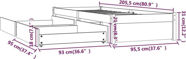 Produktbild VidaXL Amelia (90 x 200 cm)