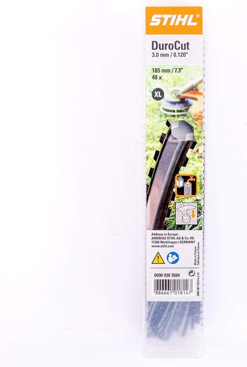 Productafbeelding Stihl 9303504 Draadstukken XL gekarteld 185mm x 3mm (Grastrimmer, Trimmerdraad + draadspoel)