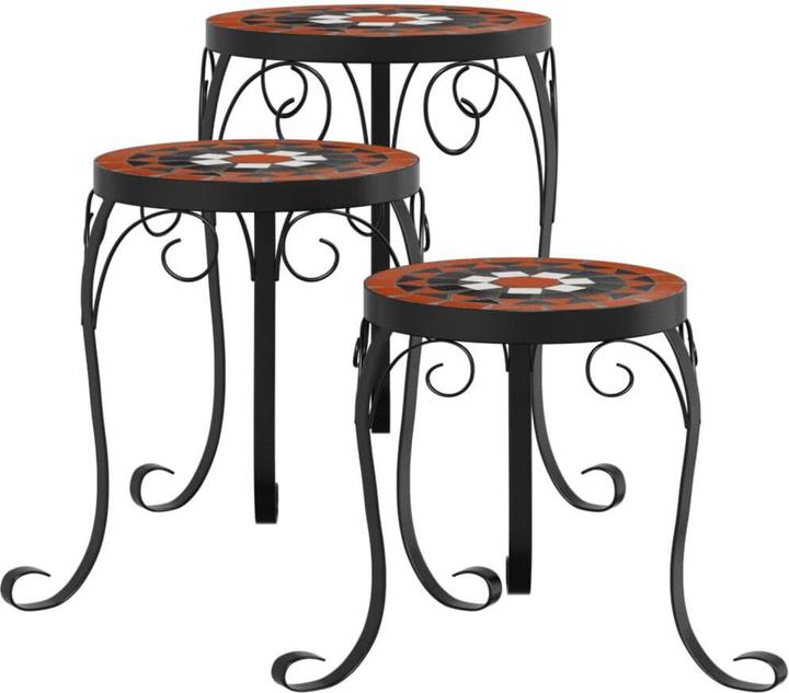 Actual product image VidaXL Pflanzenständer 3 Stk. Terrakottarot und Keramik