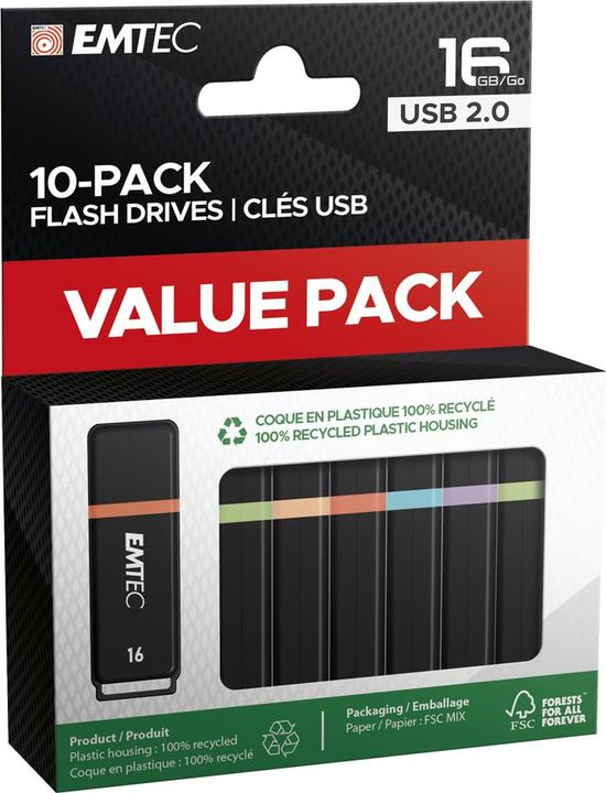 Immagine prodotto Emtec K100 USB2.0 Mini Box 10-Pack (16 GB, USB 2.0)