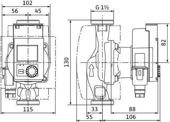 Produktbild Wilo Hoch-Eff-Pum Stratos PICO plus 2.0 Nassläufer Typ 25/0,5-4-130 G 1 1/2 20 W (Durchlaufpumpe)