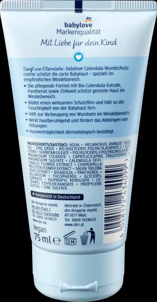 Actual product image dm babylove Wound protection cream sensitive calendula