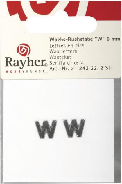 Produktbild Rayher Wachsbuchstaben -W-, silber, 2 Stück