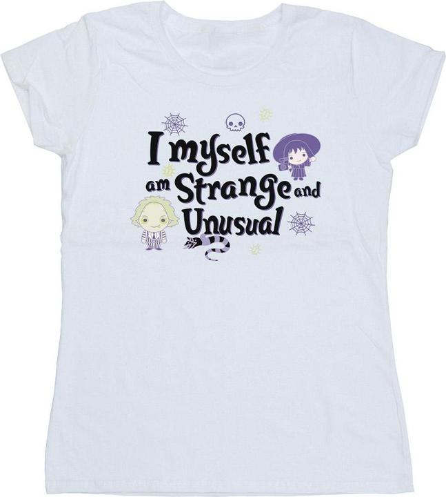 Actual product image Beetlejuice Womens/Ladies I Myself Am Strange And Unusual Cotton T-Shirt (XL)