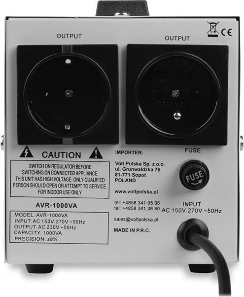 Actual product image CalExotics Volt Voltage Stabiliser AVR 1000VA-5AVR1000SE (1000 VA)