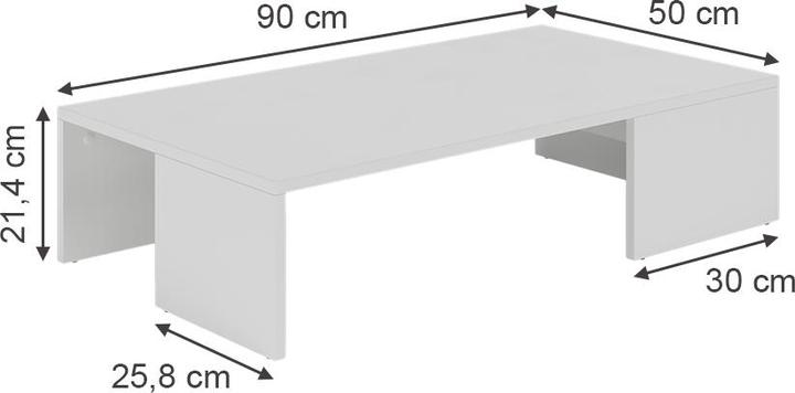 Image du produit Vichy Couchtisch Hardi, Weiss, 90 x 21.4 cm