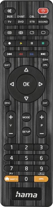 Produktbild Hama Universal-Fernbedienung TV, Infrarot, für 8 Geräte, mit App-Taste (Universal Fernbedienung, Infrarot)