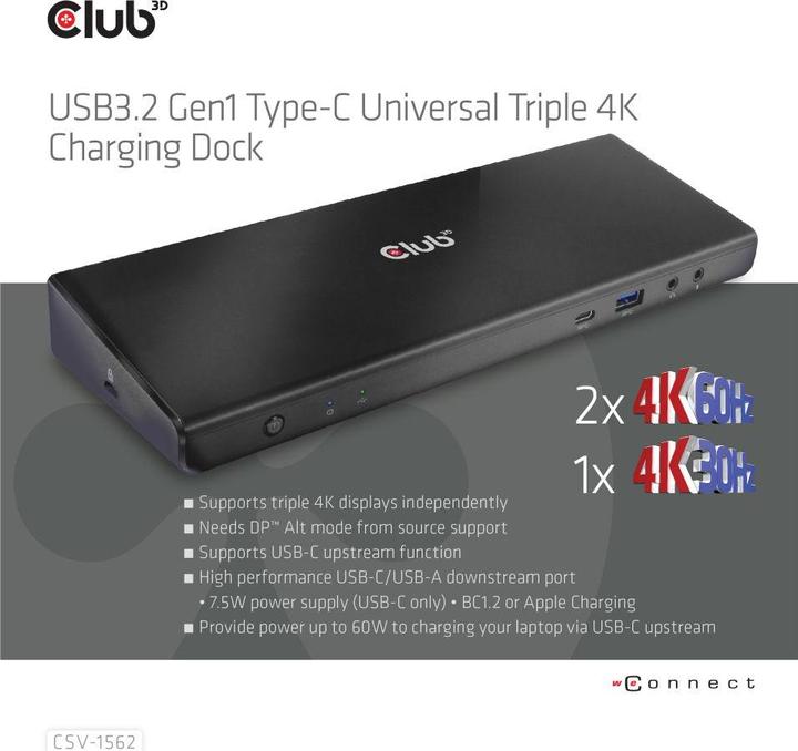 Immagine prodotto Club 3D CSV-1562 (USB-C, 5 Porti)