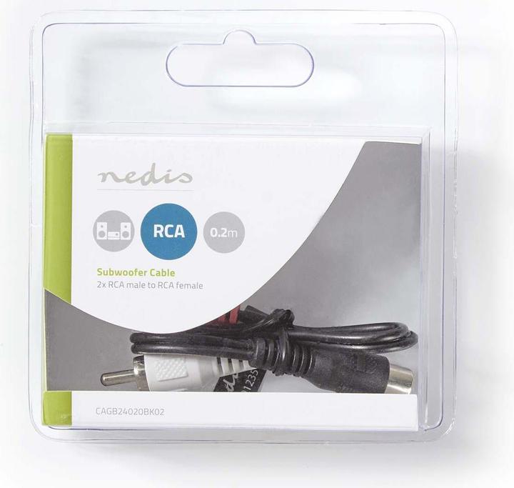 Produktbild Nedis Subwoofer-Kabel 2 x Cinch-Stecker - Cinch-Buchse 0,2 m (0.20 m, Cinch)