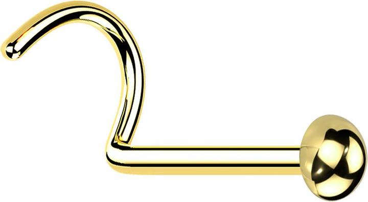 Image du produit Star Piercing Nasenstecker gebogen vergoldet mit Kuppel (sans laiton, Titane G23)