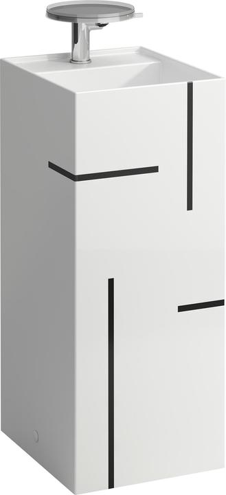 Bianco, con decorazioni in rete a linee nere