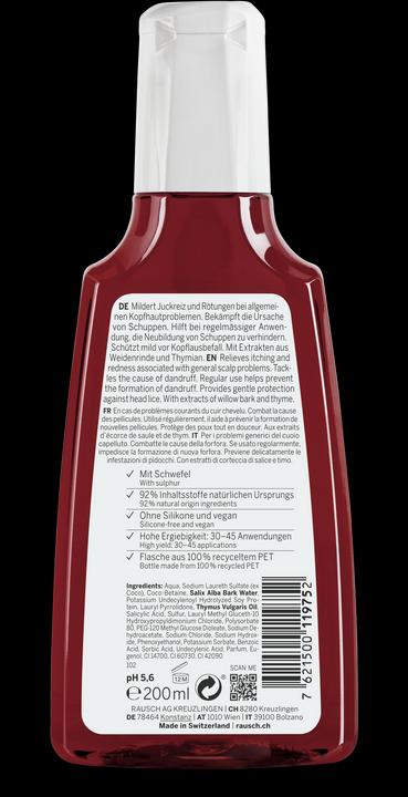 Image du produit Rausch Shampooing spécial écorce de saule (200 ml, Shampoing liquide)