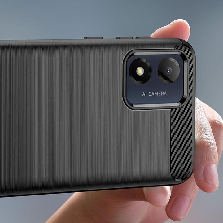 Immagine prodotto Hurtel Custodia in carbonio per Motorola Moto E13 cover in carbonio flessibile in silicone nero (Motorola Moto E13)