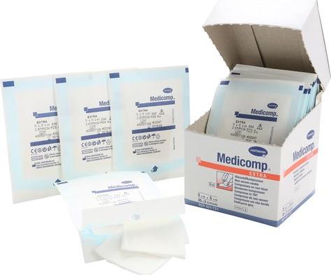 Produktbild Medicomp ® Extra Vliesstoffkompressen 5 x 5 25 x 2Stk