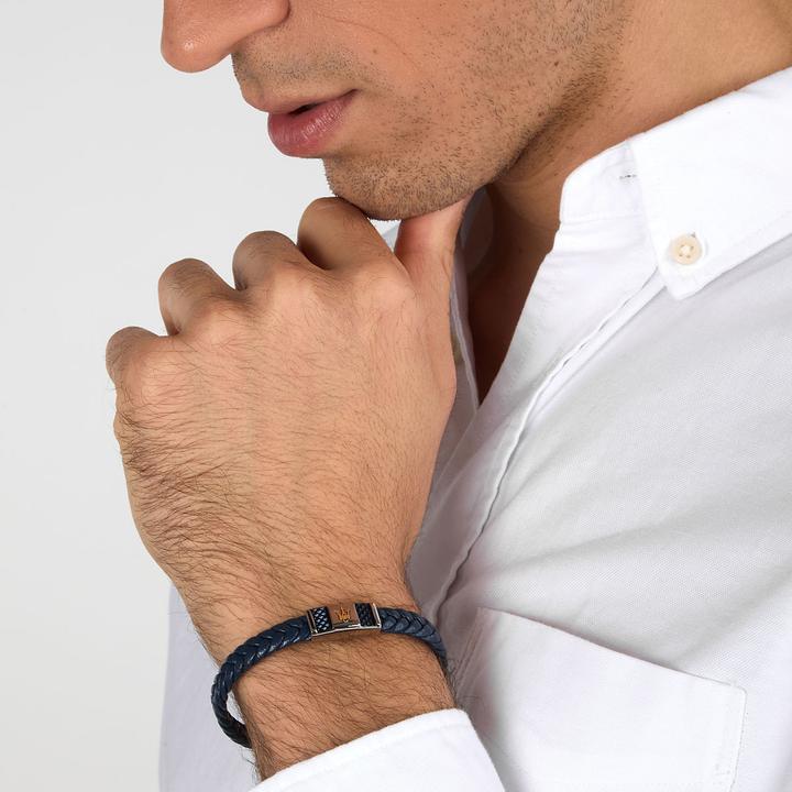 Produktbild Maserati Armband (19 cm, Edelstahl, Leder)