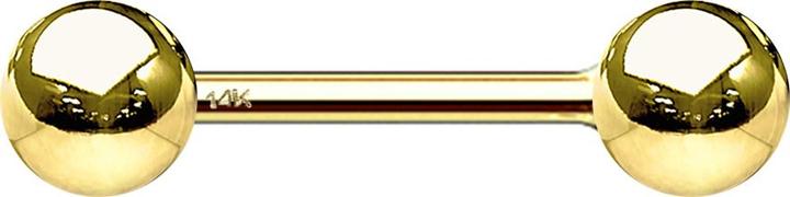 Produktbild Star Piercing Barbell 14k gold mit Kugel (ohne Messing, 14k Gold)