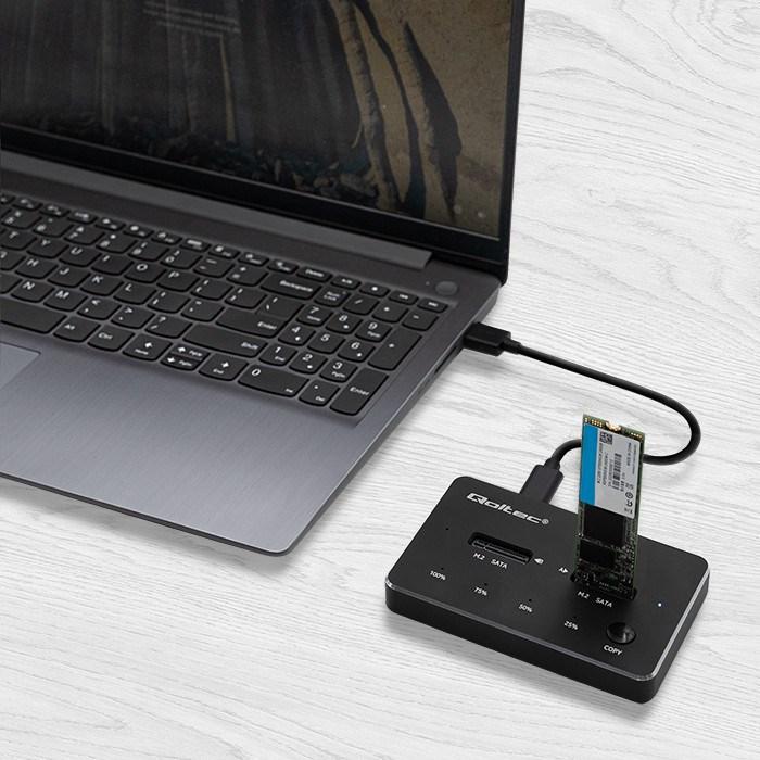 Produktbild Qoltec 50310 Drive docking station (M.2 2280, M.2 22110, M.2 2230, M.2 2260, M.2 2242)