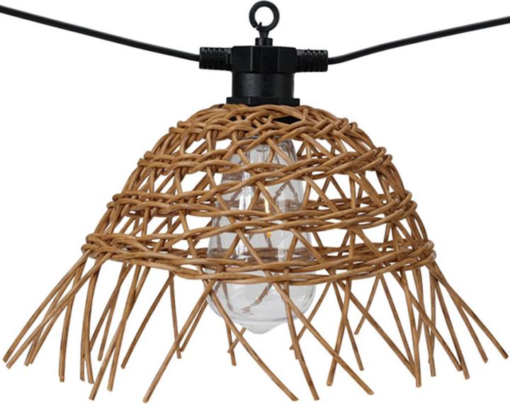Actual product image Home&Styling Retro-Lichterkette mit 6 Rattan-Lampenschirmen, 3m (3.50 m)