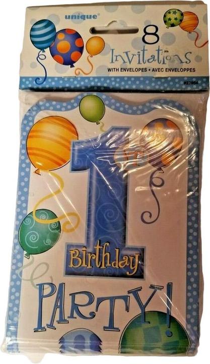 Produktbild Unique Party Einladungen zum 1. Geburtstag (Packung mit 8 Stück) (8 Stk.)