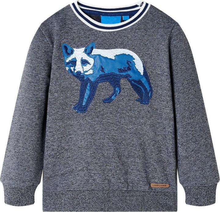 Actual product image VidaXL Children's sweatshirt navy blue melange 140,Material: 80 (140)