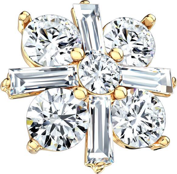 Produktbild Star Piercing Dermal Anchor vergoldet Prinzesschliff (Chirurgenstahl 316L, Messing)