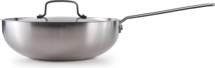 Actual product image Skottsberg Stainless steel wok, 28 cm diameter, 3-layer sandwich base, stainless steel handle (28 cm, Wok, Aluminium, Stainless steel)