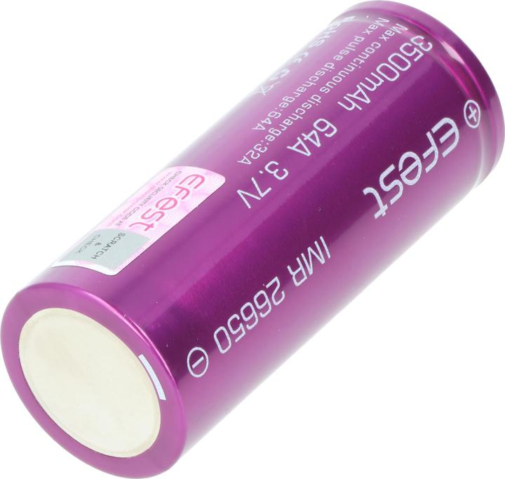 Actual product image Efest Battery Purple IMR26650 High Drain unprotected (1 pcs., 26650, 3500 mAh)