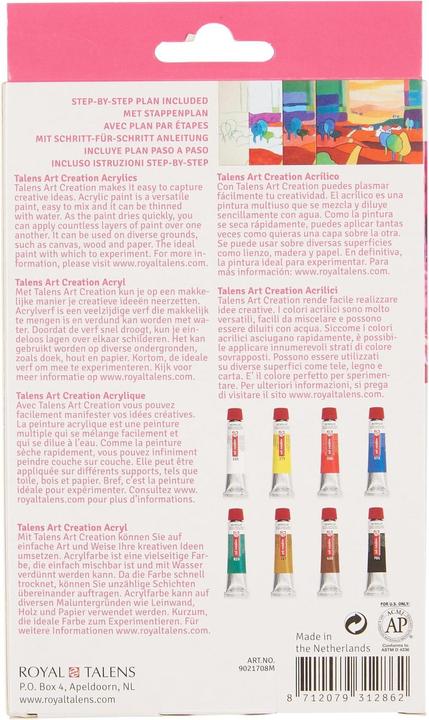 Image du produit Talens Kit de peinture acrylique 8x12ml (Multicolore, 12 ml)