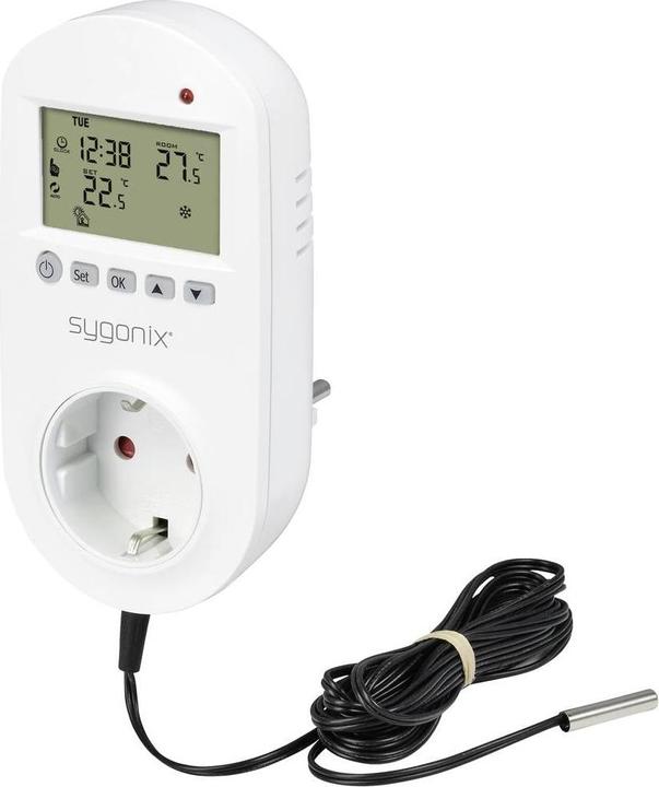 Produktbild Sygonix Universalthermostat Zwischenstecker Wochenprogramm 1 bis 70 °C